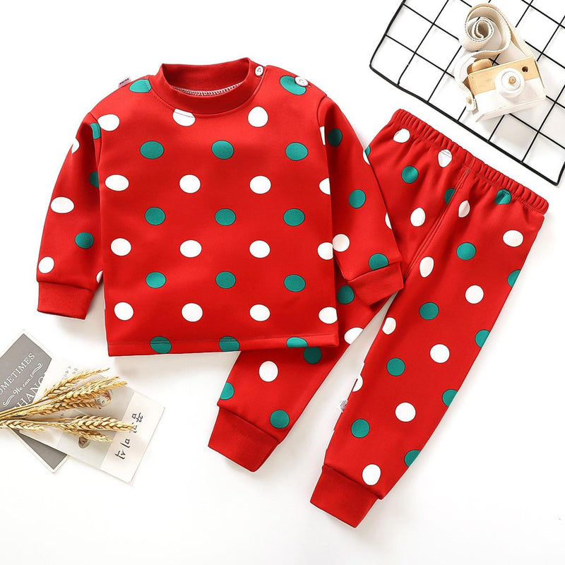 Conjunto de ropa interior térmica para niños 6t ropa de dibujos animados para niños otoño invierno cálido más pantalones gruesos de terciopelo pijama térmico para niñas