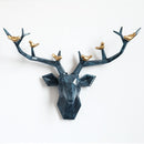 Harz 3D Big Deer Head Wanddekoration für Home Satue Dekoration Zubehör Abstrakte Skulptur Moderne Tierkopf Wanddekoration