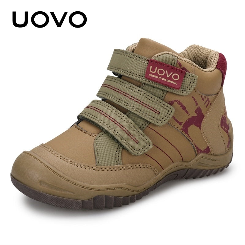 2022 UOVO New Arrival Mid-Calf Hiking Fashion Kids Sport Shoes Brand Outdoor Children Casual Sneakers For Boys Size