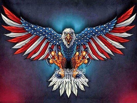 Huacan 5d Diamond Painting Kits Full American Flag Embroidery Eagle Mosaic Farmhouse Home Decor Handmade Gift