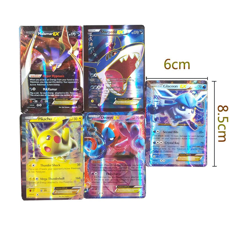 200 Uds Pokemon Card GX EX VMAX MEGA Booster Box juego en inglés Battle Trading Collection tarjeta brillante superventas niños juguetes regalo