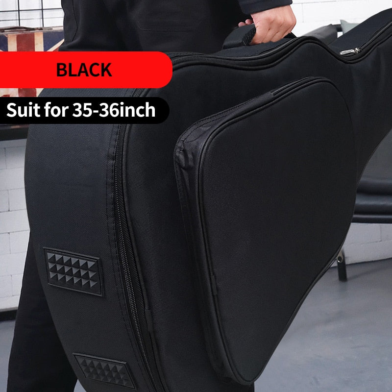 36 39 41 Inch Guitar Bags Waterproof Oxford Bass Case Portable Guitar Backpacks Thicken Pad Rucksack Wearable Solid Bag XA292M