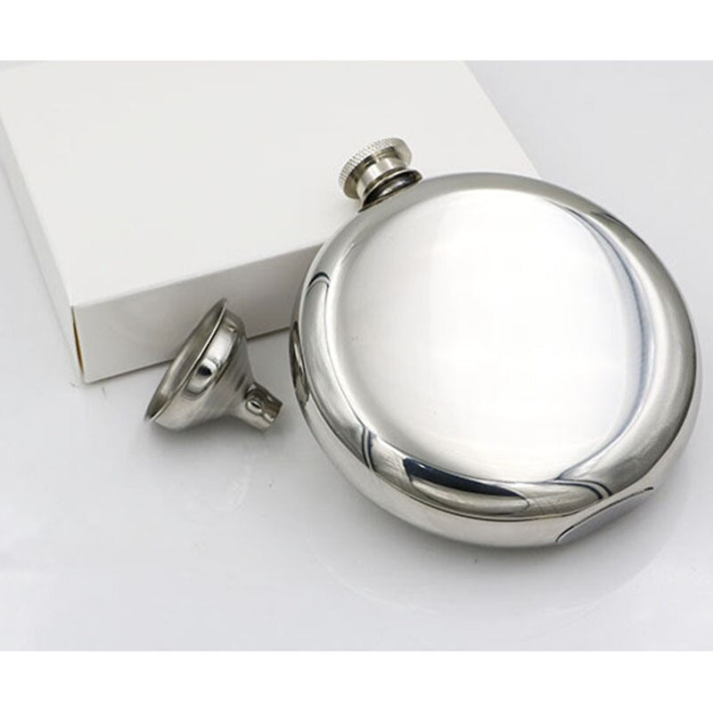 Alcool Alcohol Bottle Set Round Wine Pot Wisky Flagon 5oz Stainless Portable Liquor Hip Flask with Funnel 2 Cups Groomsmen Gift