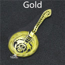 Colador de barra de reloj mecánico y calavera, colador de cóctel con resorte, colador de lujo de acero inoxidable, herramientas de barra