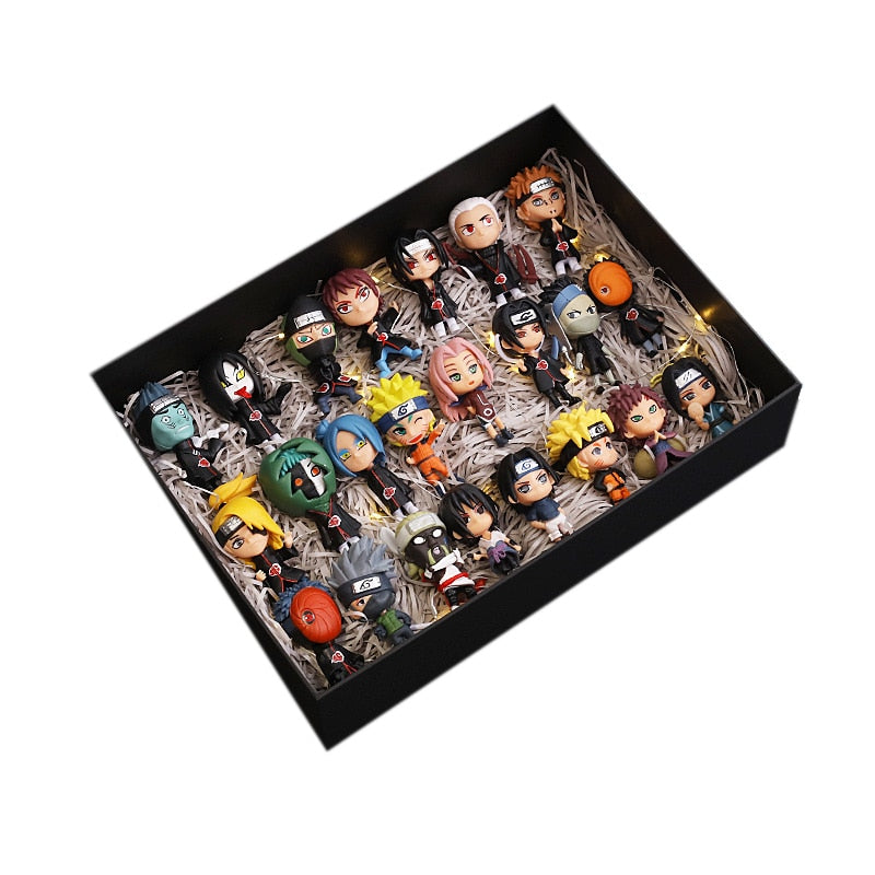 Complete Set of Toy Naruto Hand Made Model Gift Box Uzumaki Naruto Uchiha Sasuke Kakashi