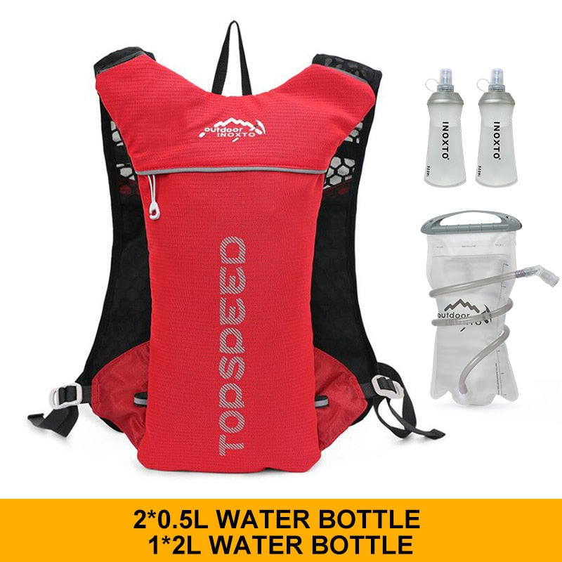 Trail Running-5L Ultralight backpack, hydration jogging vest, Marathon, bicycle, water bottle 250ml 500ml