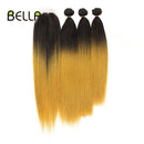 Yaki Straight Hair Bundles Ombre Bundles Synthetic Hair 4Pcs/Pack 18-22inch 245g Bundles With Closure BELLA Weave Hair Extension