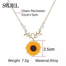 SMJEL Cartoon Sunflower Earings for Women Fashion Big Sun Flower Statement Earring Korean Studs Jewelry Best Friend Gifts