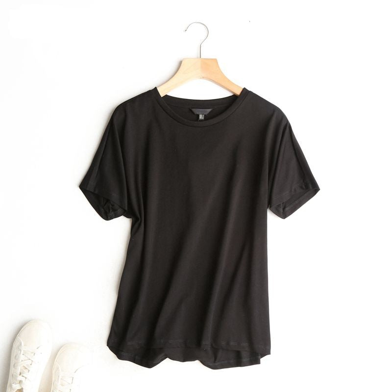 Tangada 2022, camiseta básica caqui de algodón para mujer, camisetas de manga corta con cuello redondo, camiseta informal para mujer, ropa de calle top 6D5