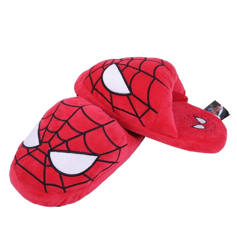4 Styles Available Anime Cartoon Superhero Slippers Plush Indoor Slippers For Adults Women Men Winter Home Slippers