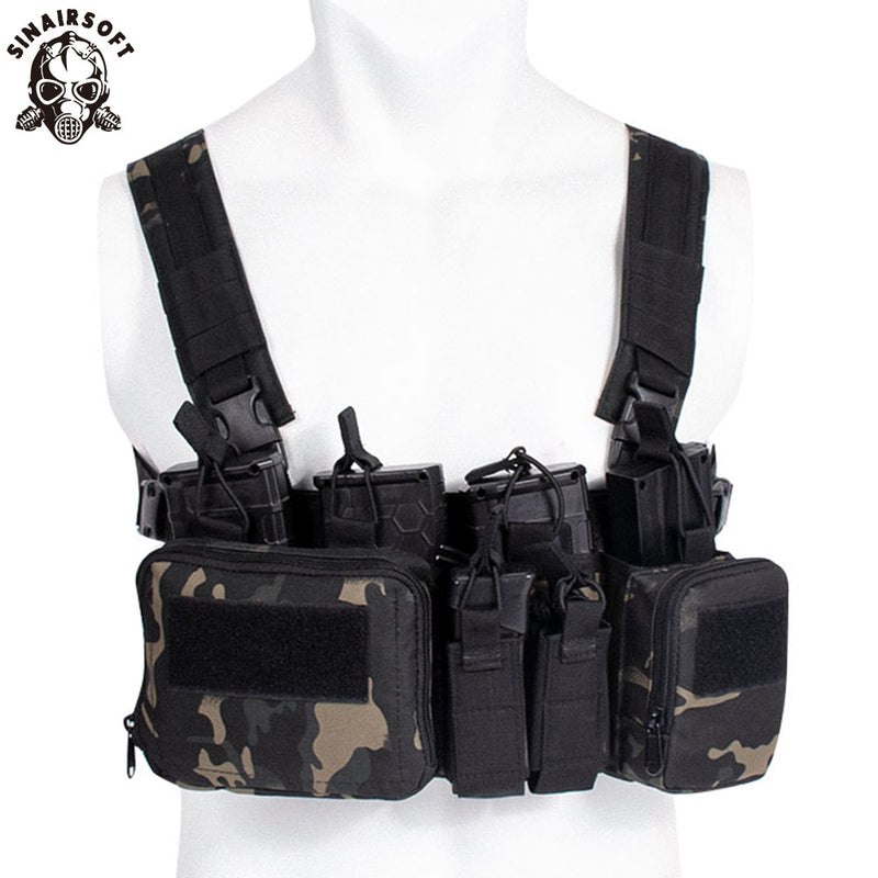 CS Match Wargame TCM Chest Rig Airsoft Tactical Vest Military Gear Pack Magazine Pouch Holster Molle System Waist Men Nylon Swat