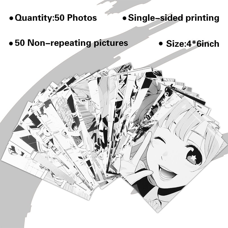 50Pcs Anime Manga Panel Aesthetic Picture for Wall Collage Kits Print Home Decorations for Boys Bedroom Living Room Decor