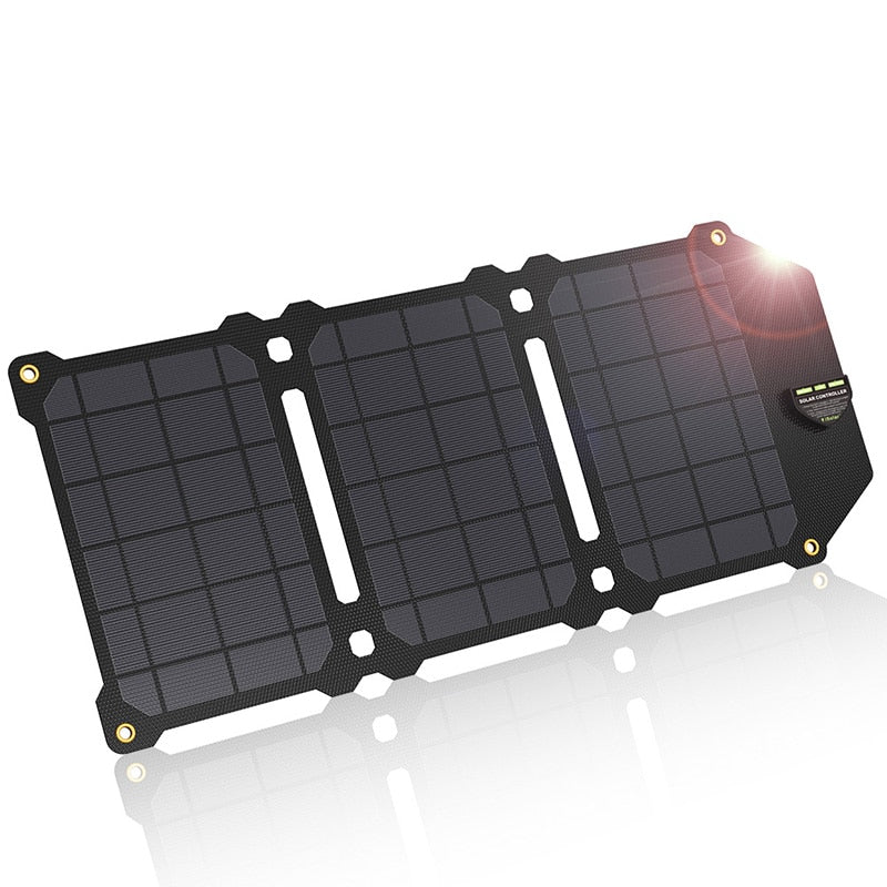ALLPOWERS 21 W Solarpanel Solarzellen Tragbares Solarladegerät Akkus Telefonaufladung für Sony iPhoneX Plus 11Pro iPad