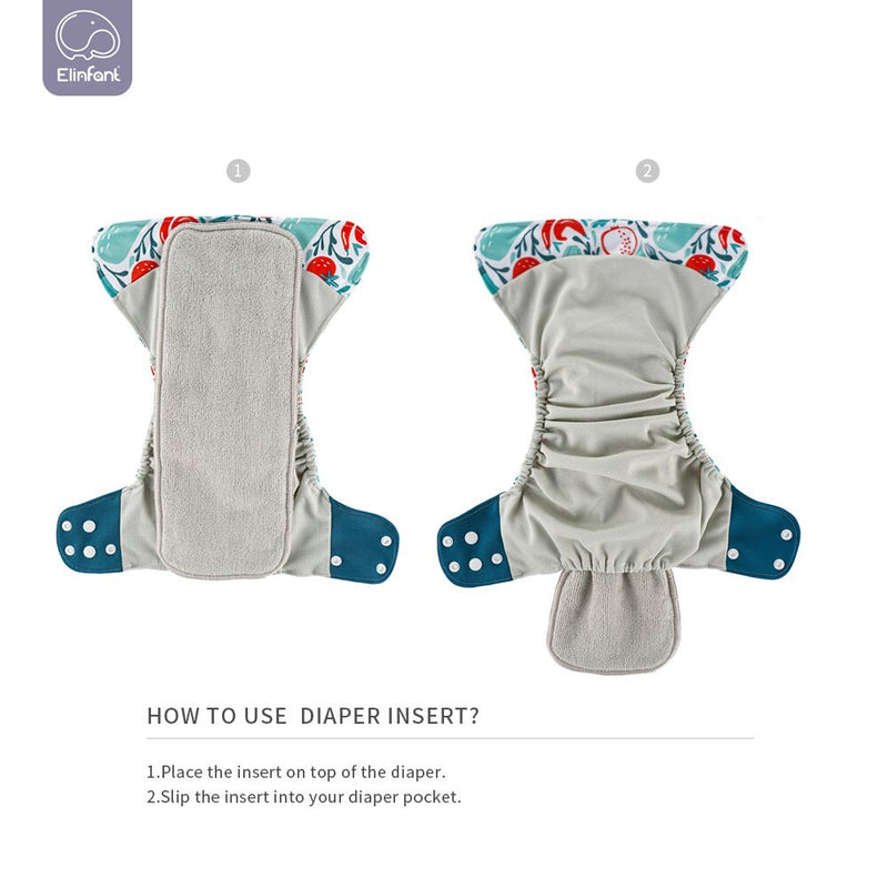 Elinfant Grey Mesh Cloth 4pcs Umweltfreundliche Windel Waschbare Stoffwindel Verstellbare Babywindel Wiederverwendbare Taschenwindeln