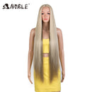 Noble Synthetic Lace Front Wigs For Women 38 Inch Straight Wig Lace Wig Ombre Blonde Lace Wigs Cosplay Straight Lace Front Wig