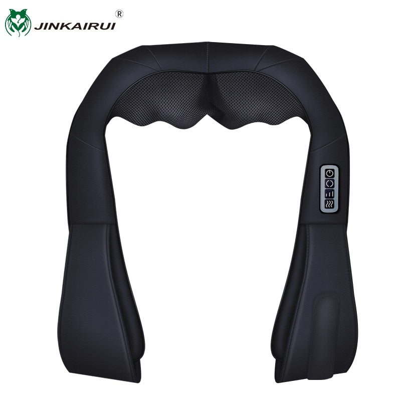 Masajeador eléctrico Jinkairui para cuello, hombros, espalda, cuerpo, masaje Shiatsu, masaje con calefacción infrarroja, dispositivo Masaj para el hogar y el coche con caja