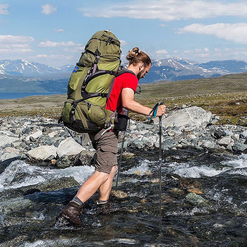 BSWOLF 2 Stück Ultraleichte Trekkingstöcke Gehstöcke Wanderstöcke Faltbare Aluminium-Wanderstöcke Nodic Walking Stöcke