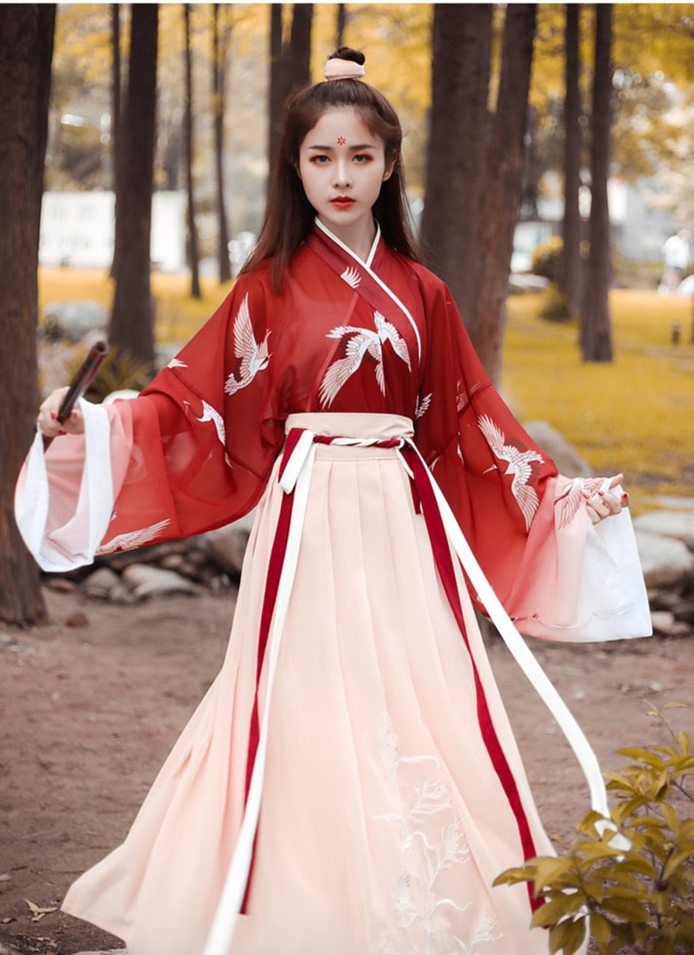 Chinese Traditional Hanfu Costume Woman Ancient Han Dynasty Dress Oriental Princess Dress Lady Elegance Tang Dynasty Dance Wear