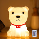 LED Night Light  Cute Dog Lamp Touch Sensor Remote Control Children Kids Baby Lamps Bedroom Table Room Veilleuse Bedside Decor