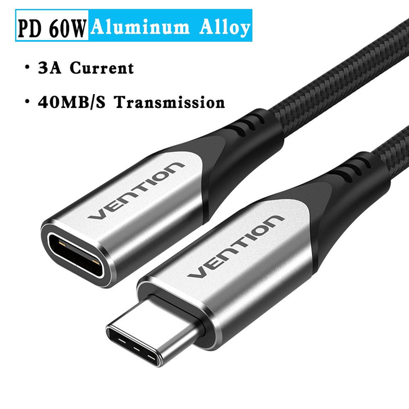 Vention USB C Extension Cable Type C Extender Cord 4K Thubderbolt 3 Male to Female Cable for MacBook Pro USB 3.1 Extension Cable