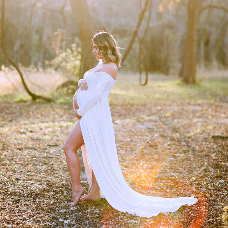 Lange Umstandskleider für Fotoshooting Chiffon Schwangerschaftskleid Fotografie Requisiten Maxikleid Kleid für schwangere Frauen Kleidung 2020