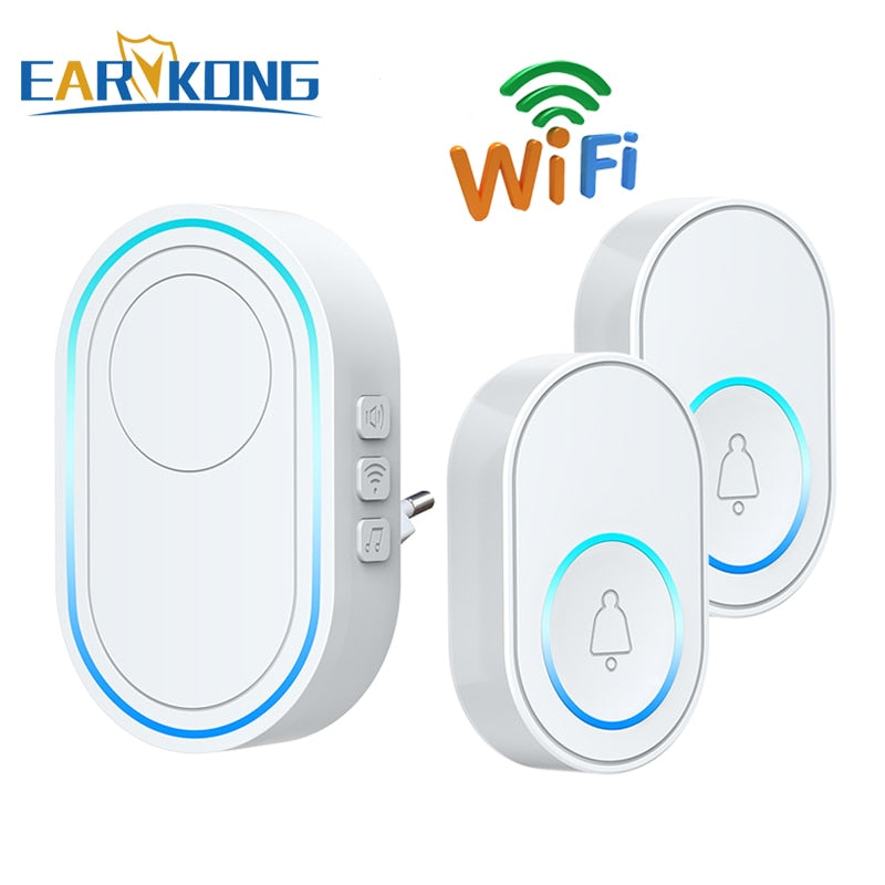 Intelligent Wireless Doorbell Home Welcome Doorbell Waterproof 300m Remote Smart Door Bell Chime EU UK US Plug Optional