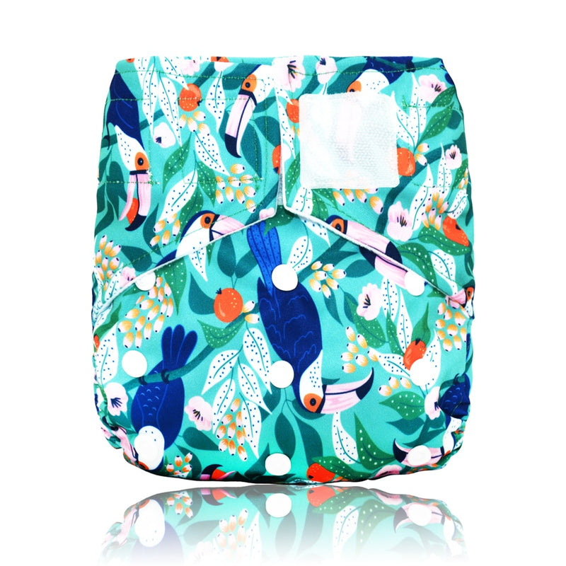 Miababy Hook&Loop OS Pocket Cloth Diaper,with one pockets,waterproof and breathable,for 3-15 kg baby