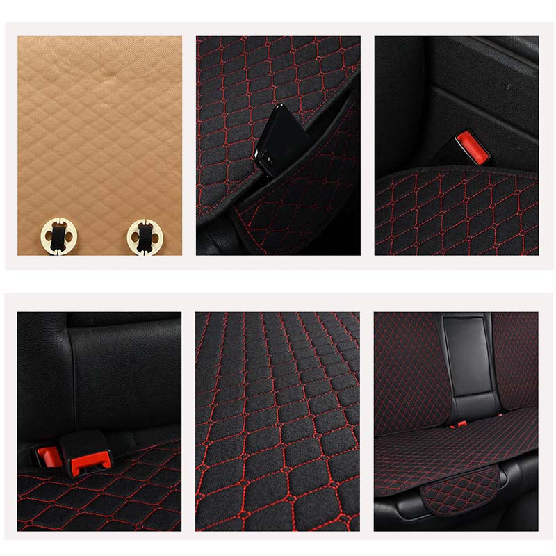 Funda protectora de verano para asiento de coche, cojín de asiento de lino para respaldo delantero y trasero de lino automático, almohadilla para Interior automotriz, camión, Suv, furgoneta