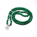 Tibetan 108 Mala Bracelet Malachite Stone Beads Bracelets Yoga Lotus OM Buddha 6 MM