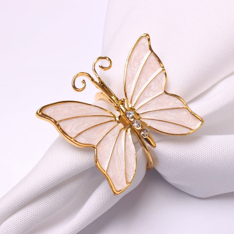 10pcs Home Model Room Shell Butterfly Napkin Button Napkin Ring High-end Jewelry Decoration Hotel Napkin Ring