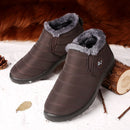 Zapatos de invierno para hombre, botas sin cordones, zapatillas de invierno de piel cálida, botas de nieve para hombre, botines impermeables, calzado para hombre