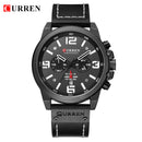 Relojes CURREN para hombre, marca de lujo, reloj de pulsera deportivo resistente al agua, cronógrafo, cuarzo, militar, cuero genuino, reloj Masculino