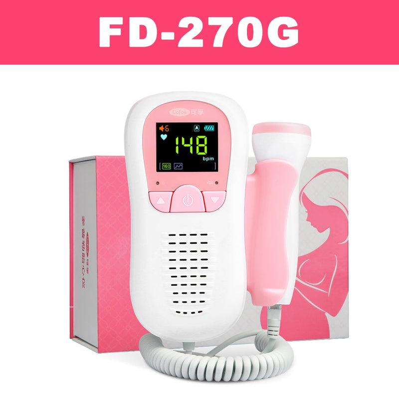 Cofoe Fetal Doppler ultrasonido bebé instrumento de detección de frecuencia cardíaca hogar embarazada medidor de pulso fetal monitoreo estetoscopio