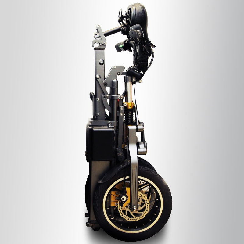 Bicicleta eléctrica de tres ruedas de 14 pulgadas, batería de litio de 48v, batería de larga duración, doble batería, ebike plegable