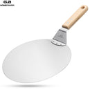 Pizza Shovel Pastry Tools Accessories Pizza Peel Round Stainless Steel Non-stick Pizza Paddle Spatula With Oak Wooden Handle