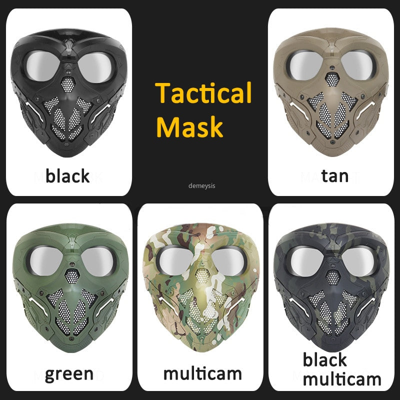 Outdoor Airsoft Protective Mask Military Tactical Paintball Full Face Mask CS Hunting Shooting Sports Halloween Skull Masks