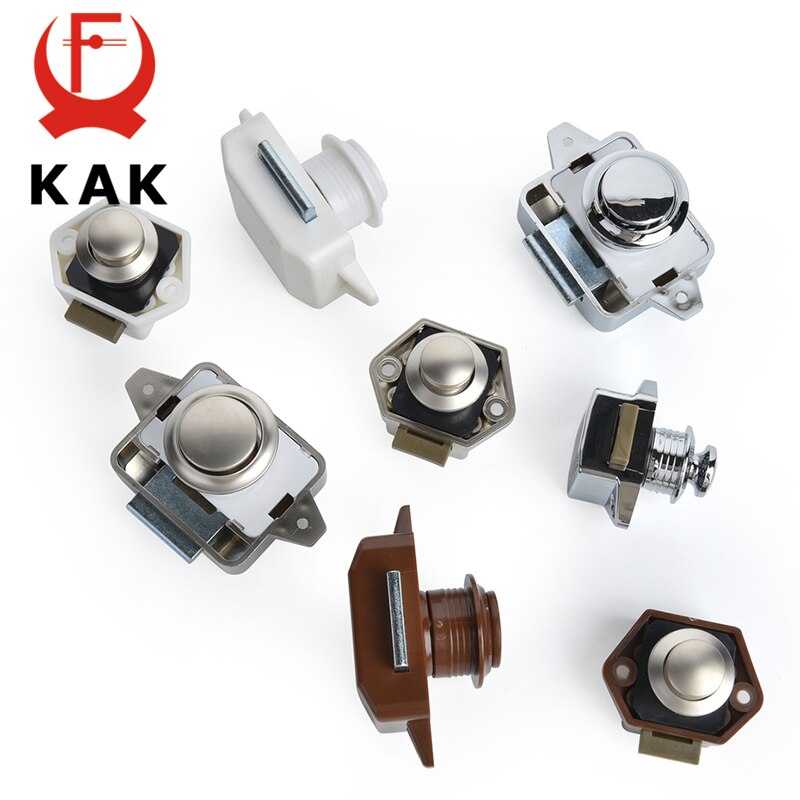 KAK 10 Uds Camper Car Push Lock RV Caravan Boat Motor Home Gabinete Cajón Pestillo Botón Cerraduras Muebles Cerradura de puerta Hardware