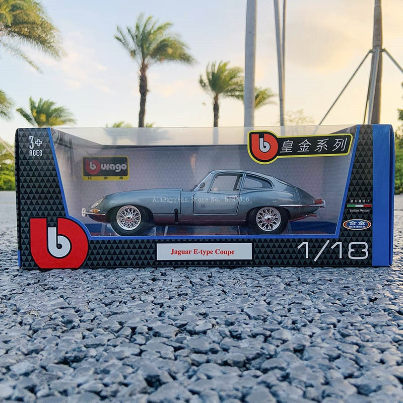 Bburago 1:18 Jaguar E-type Coupe, coche clásico de aleación, modelo de coche Retro, modelo de coche clásico, decoración de coche, regalo de colección