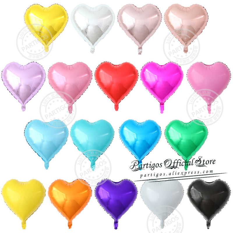 10 Stücke 18 Zoll Multi Rose Gold Herz Folienballons Metall Helium Globos Hochzeit Dekorationen Mädchen Geburtstag Verlobungsgeschenke