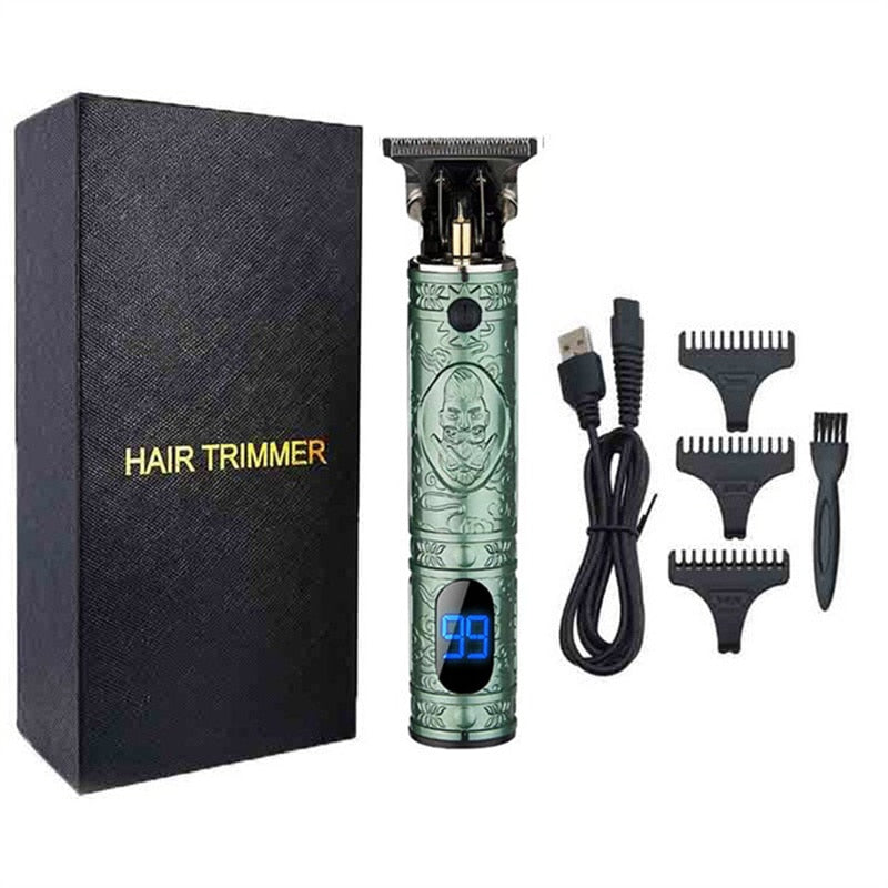Suttik 700AL USB LCD Hair Trimmer Electric Clipper Beard Razor Cordless Exquisite Engraving Barber Hairstyle Cutting Tool