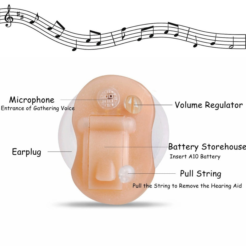 Audífonos digitales invisibles para personas mayores con batería A10 en el oído amplificador de sonido Audífonos primeros auxilios