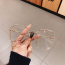 Green Clear Print Square Anti-blue Light Eyeglasses For Women Alloy Leopard Oversize Computer Myopia Glasses Frame Female Shades