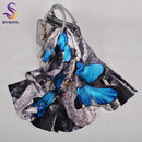 [BYSIFA] New Luxury Pure Silk Scarf Shawl Women Spring Autumn Long Scarves Ladies Brand 100% Silk Neck Scarf Foulard 175*52cm