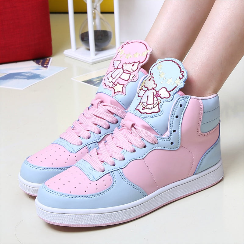 Anime Cosplay Pink Lolita Shoes Round Head Flat Heel Color Matching Kawaii Shoes Kawaii Girl Gothic Loli Cos Women&