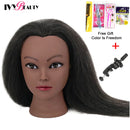 Female Mannequin Head With Hair For Braiding African Mannequin Practice Hairdressing Training Head Dummy Head For Cosmetology