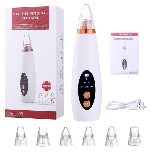 Blackhead Remover and Acne Pore Cleaner Vacuum Electric Nose and Face Deep Cleansing Skin Care + USB Rechargeable Facial Steamer