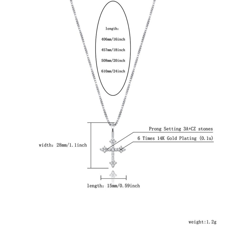TOPGRILLZ, colgante de plata de ley 925 para mujer, colgante de Cruz de Zirconia cúbica helada, joyería de moda de Hip Hop para regalo