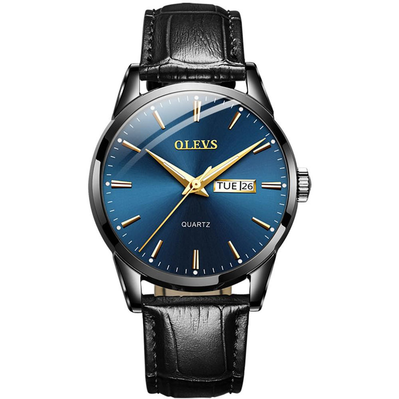 OLEVS Top Brand  Men Classic Quartz Waterproof Watch Leather Strap Business Popular Casual Men Watch