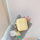 Cute Korean Pearl Silicone Case for Apple Airpods 1 2 Case Accessories Wireless Earphone Protective Cover Cherry Dog Key Ring