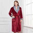 Winter Warm Paar Flanell Robe Nachtwäsche Lose Lässige Kimono Bademantel Kleid Dickes Korallenvlies Damen Nachtwäsche Nachthemd 3XL